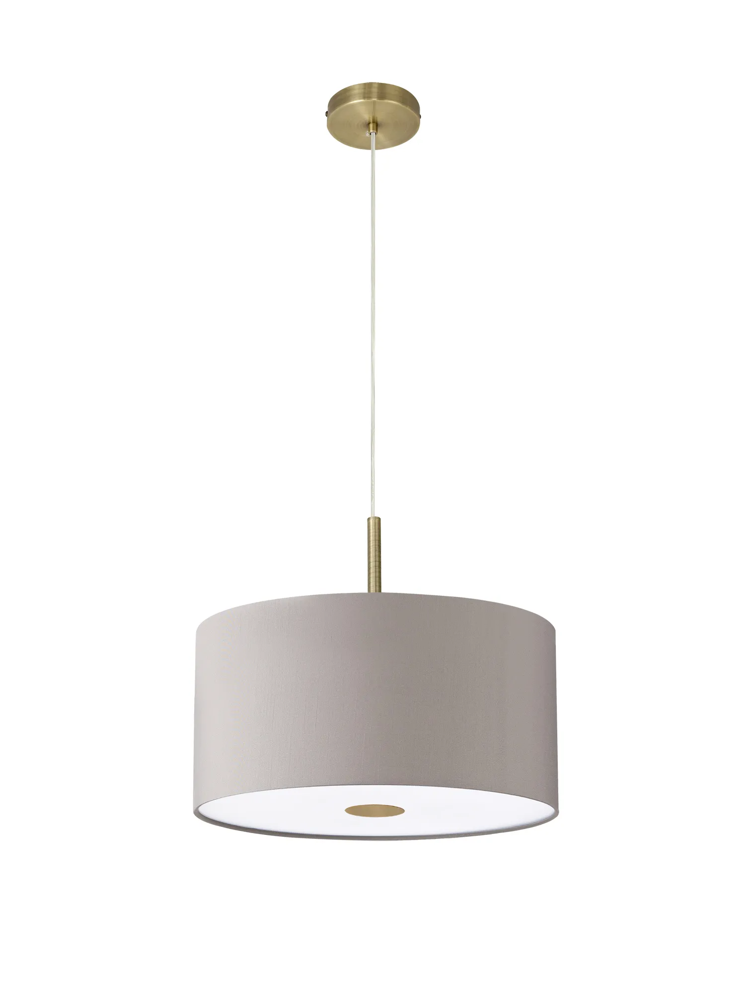Baymont 40cm 5 Light Pendant Antique Brass, Grey/White, Frosted Diffuser DK0516  Deco Baymont AB GR